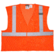 MCR Safety CL2MOPFRM Hi Vis Reflective Safety Vest, ANSI Type R Class 2, Mesh with 2in Silver Stripes, Breakaway Design with Hook and Loop Closures, Fluorescent Orange, M, CL2MOPFRM