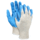 MCR Safety Cotton Polyester Work Gloves, 10 Gauge Natural Cotton Polyester Shell, Latex Coated Palm and Fingertips, Blue/White, Large, 9682L