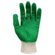MCR Safety Cotton Polyester Work Gloves, 10 Gauge Natural Cotton Polyester Shell, Latex Coated Palm and Fingertips, Green/Natural, Small, 9681S