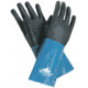 MCR Safety Duoprene Glove, 14in and Double Dipped Neoprene, Brushed Interlock Liner, Black/Blue, Large, 6964L