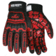 MCR Safety FlexTuff Mechanics Gloves, Synthetic Leather Palm, HyperMax Cut Resistant Liner, Silicone Tire Tread Trip, TPR Back of Hand Protection, Black, Small, FT2906S