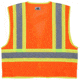 MCR Safety Hi Vis Reflective Mesh Safety Vest, ANSI Type R Class 2, 4.5in Silver Stripes, Zipper Front Closure, Fluorescent Orange, M, WCCL2OM
