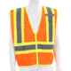 MCR Safety Hi Vis Reflective Mesh Safety Vest, ANSI Type R Class 2, 4.5in Silver Stripes, Zipper Front Closure, Fluorescent Orange, M, WCCL2OM