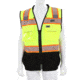 MCR Safety Hi Vis Reflective Safety Vest, ANSI 107 Type R Class 2, 3in Silver Reflective, Zipper Front Closure, Back Plan Pocket, Solid Front Mesh Back, Fluorescent Lime, XL, PSURVCL2LSXL