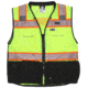MCR Safety Hi Vis Reflective Safety Vest, ANSI 107 Type R Class 2, 3in Silver Reflective, Zipper Front Closure, Back Plan Pocket, Solid Front Mesh Back, Fluorescent Lime, XL, PSURVCL2LSXL