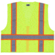 MCR Safety Hi Vis Reflective Safety Vest, ANSI 107 Type R, Class 2, Zipper Front with 4 Outer and 2 Inner Pockets, Fluorescent Lime, M, RSURVMLM