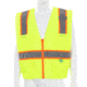 MCR Safety Hi Vis Reflective Safety Vest, ANSI 107 Type R, Class 2, Zipper Front with 4 Outer and 2 Inner Pockets, Fluorescent Lime, M, RSURVMLM