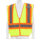 MCR Safety Hi Vis Reflective Safety Vest, ANSI Type R Class 2, 4.5in Silver Stripes, Zipper Front Closure, Fluorescent Lime, S, WCCL2LS