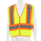 MCR Safety Hi Vis Reflective Safety Vest, ANSI Type R Class 2, 4.5in Silver Stripes, Zipper Front Closure, Limited Flammability, Fluorescent Lime, 4X, WCCL2LFRX4