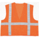 MCR Safety Hi Vis Reflective Safety Vest, ANSI Type R Class 2, Mesh Back with Solid Front, Zipper Front, 2in Silver Stripes, Fluorescent Orange, L, CL2OCL