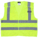 MCR Safety Hi Vis Reflective Safety Vest, ANSI Type R Class 2, Mesh with 2in Dual Silver Stripes, Breakaway Design with Hook and Loop Closures, Fluorescent Lime, M, CL2ML2M