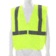 MCR Safety Hi Vis Reflective Safety Vest, ANSI Type R Class 2, Mesh with 2in Silver Stripes, Dielectric Zipper Front Closure, Fluorescent Lime, 4X, CL2MLPX4