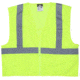 MCR Safety Hi Vis Reflective Safety Vest, ANSI Type R Class 2, Mesh with 2in Silver Stripes, Dielectric Zipper Front Closure, Fluorescent Lime, 4X, CL2MLPX4