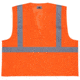 MCR Safety Hi Vis Reflective Safety Vest, ANSI Type R Class 2, Mesh with 2in Silver Stripes, Zipper Front Closure and 3 Pockets, Fluorescent Orange, 2X, RVCL2MOZX2