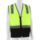 MCR Safety Hi Vis Reflective Safety Vest, ANSI Type R Class 2, Mesh with 2in Silver Stripes, Zipper Front, Fluorescent Lime, L, CL2MLSZL