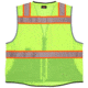 MCR Safety Hi Vis Reflective Safety Vest, ANSI Type R Class 2, Mesh with 3in Silver Stripes, Trimmed with Silver Reflective, Zipper Front Closure, Fluorescent Lime, S, SURVCL2LSS