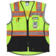 MCR Safety Hi Vis Reflective Safety Vest, ANSI Type R Class 2, Mesh with 3in Silver Stripes, Trimmed with Silver Reflective, Zipper Front Closure, Fluorescent Lime, S, SURVCL2LSS