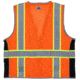 MCR Safety Hi Vis Reflective Safety Vest, ANSI Type R Class 2, Mesh with 3in Silver Stripes, Trimmed with Silver Reflective, Zipper Front Closure, Fluorescent Orange, 4X, SURVCL2OX4