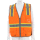 MCR Safety Hi Vis Reflective Safety Vest, ANSI Type R Class 2, Mesh with 3in Silver Stripes, Trimmed with Silver Reflective, Zipper Front Closure, Fluorescent Orange, 4X, SURVCL2OX4