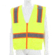 MCR Safety Hi Vis Reflective Safety Vest, ANSI Type R Class 2, Mesh with 3in Silver Stripes, Zipper Front Closure, Fluorescent Lime, S, SURVMLS