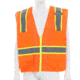 MCR Safety Hi Vis Reflective Safety Vest, ANSI Type R Class 2, Mesh with 3in Silver Stripes, Zipper Front Closure, Fluorescent Orange, L, SURVMOL