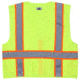 MCR Safety Hi Vis Reflective Safety Vest, ANSI Type R Class 2, Solid with 3in Silver Stripes, Zipper Front Closure, Fluorescent Lime, S, SURVLS