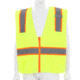 MCR Safety Hi Vis Reflective Safety Vest, ANSI Type R Class 2, Solid with 3in Silver Stripes, Zipper Front Closure, Fluorescent Lime, S, SURVLS