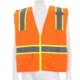 MCR Safety Hi Vis Reflective Safety Vest, ANSI Type R Class 2, Solid with 3in Silver Stripes, Zipper Front Closure, Fluorescent Orange, M, SURVOM