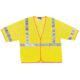 MCR Safety Hi Vis Reflective Safety Vest, ANSI Type R Class 3, Mesh with 2in Silver Stripes, Hook and Loop Front Closure, Fluorescent Lime, 4X, CL3MLX4