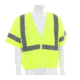 MCR Safety Hi Vis Reflective Safety Vest, ANSI Type R Class 3, Mesh with 2in Silver Stripes, Zipper Front Closure, Fluorescent Lime, 3X, VCL3MLZX3