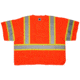 MCR Safety Hi Vis Reflective Safety Vest, ANSI Type R Class 3, Mesh with 3in Silver Stripes, Hook and Loop Front Closure, Fluorescent Orange, 4X, SURVCL3OX4
