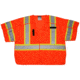 MCR Safety Hi Vis Reflective Safety Vest, ANSI Type R Class 3, Mesh with 3in Silver Stripes, Hook and Loop Front Closure, Fluorescent Orange, 4X, SURVCL3OX4