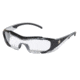 MCR Safety HL1 Series Safety Glasses, Anti-Fog Lens, Non-Slip TPR Temples and Nose Piece, Extended Brow Guard, Clear, One Size, HL110AF