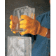 MCR Safety Honey Grip Work Gloves, Acrylic Polyester String Knit, PVC Honeycomb Criss-Cross Grip, Clear/Orange, Small, 9675S
