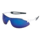 MCR Safety IA138B IA1 Series Safety Glasses, Extremely Flexible Temples, Non-Slip Temples and Soft TPR Nose Piece, Blue Diamond Mirror, One Size, IA138B