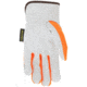 MCR Safety Luminator Leather Drivers Hi-Vis Work Gloves, Premium Grade Grain Goatskin, Hi-Vis Back with Reflective Stripes, White, Medium, 36111M
