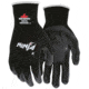 MCR Safety Ninja X Work Gloves, 15 Gauge Nylon/Lycra Blended Shell, Bi-Polymer Coated Palm and Fingertips, Black, Small, N9674S
