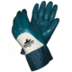 MCR Safety Predalite Nitrile Coated Work Gloves, Palm and Over the Knuckle Coating, Soft Interlock Lining, Treated with ActiFresh, PVC Safety Cuff, Blue/White, Small, 9785S