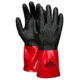 MCR Safety PredaStretch Work Gloves, 18 Gauge Seamless Nylon Shell, Full PVC Nitrile Coating with Sandy Finish, 12in Gauntlet Cuff, Red and Black, Small, MG9648S