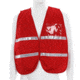 MCR Safety Reflectiv Incident Command Safety Vest, Poly Cotton, 1in Reflective Stripes, Hook and Loop Front Closure, Red, One Size, ICV204