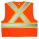 MCR Safety Safety Vest, ANSI Class 2 and CSA Z96, 4in Silver Reflective Stripes, Zipper Front, 4 Outer 1 Inner Pocket, Fluorescent Orange, 2X, WCCS2OX2