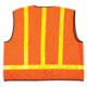 MCR Safety Safety Vest, Class 2, 1 3/8in Reflective Stripes, Zipper Front, 2 Inside Pockets, Fluorescent Orange, 4X, VA221RX4