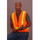 MCR Safety Safety Vest, Class 2, 1 3/8in Reflective Stripes, Zipper Front, 2 Inside Pockets, Fluorescent Orange, 4X, VA221RX4