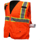 MCR Safety Safety Vest, Class 2, 3in Silver Reflective Stripes, Zipper, Back Plan Pocket, Fluorescent Orange, 3X, SURVCL2POX3