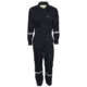 MCR Safety Summit Breeze Flame Resistant Coverall, 7oz Cotton, Long Sleeve Coverall with Vented Underarms and Back, 1in Silver Reflective Stripes, CAT 2, Navy Blue, 201244T, SBC201244T