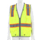 MCR Safety SURVCL2LX2 Hi Vis Reflective Safety Vest, ANSI Type R Class 2, Mesh with 3in Silver Stripes, Trimmed with Silver Reflective, Zipper Front Closure, Fluorescent Lime, 2X, SURVCL2LX2