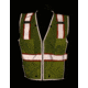 MCR Safety SURVCL2LX2 Hi Vis Reflective Safety Vest, ANSI Type R Class 2, Mesh with 3in Silver Stripes, Trimmed with Silver Reflective, Zipper Front Closure, Fluorescent Lime, 2X, SURVCL2LX2