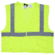 MCR Safety VCL2MLFRL Hi Vis Reflective Safety Vest, ANSI Type R Class 2, Mesh with 2in Silver Stripes, Hook and Loop Front Closure, Limited Flammability, Fluorescent Lime, L, VCL2MLFRL