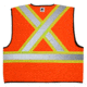 MCR Safety VWCCS2OX4 Hi Vis Reflective Safety Vest, ANSI Type R Class 2, 4in Silver Stripes, Zipper Front Closure, Fluorescent Lime, 4X, VWCCS2OX4