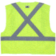MCR Safety XCL2MLX4 Hi Vis Reflective Safety Vest, ANSI Type R Class 2, Mesh with 2in Silver Stripes, Breakaway Design with Hook and Loop Closures, Fluorescent Lime, 4X, XCL2MLX4
